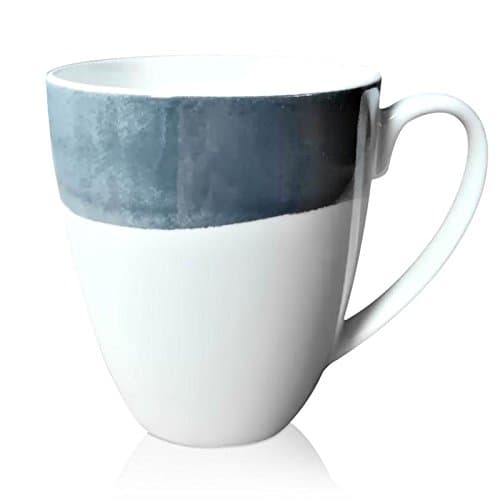 Watercolor Fine Bone China Mug, Simple Modern Design Coffee Mug,for Tea About 360ml (Cup, Gray)