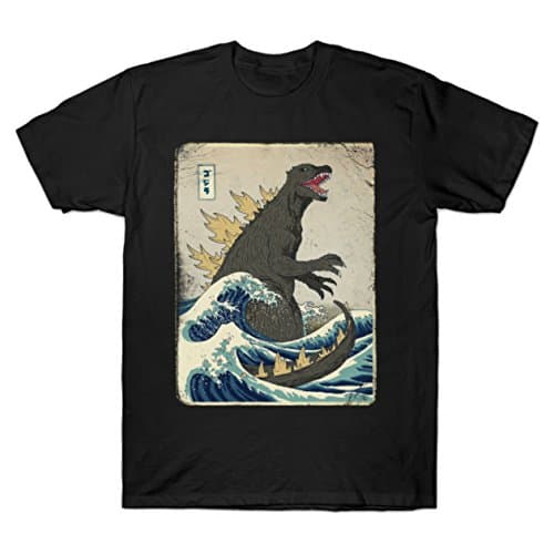 Men's The Great Godzilla Off Kanagawa Funny Tshirt