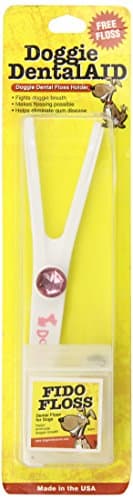 Doggie DentalAID White Fido Floss Holder with Pink Letters