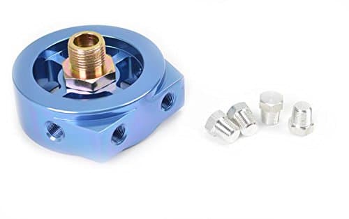 4 Port Oil Temperature and Pressure Gauge Adapter Plate Made for Mazda MZR DISI - Machined Aluminum - Blue (GEN-6-321-11)