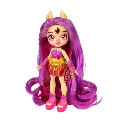 Magic Mixies Pixlings Deluxe Pack, Pippa The Firehorse, Shimmer Reveal, Create & Mix Potion That Magically Reveals 6.5" Pixling Doll Inside Potion Bottle - Exclusive Mini Mixies & 6 Hair Accessories