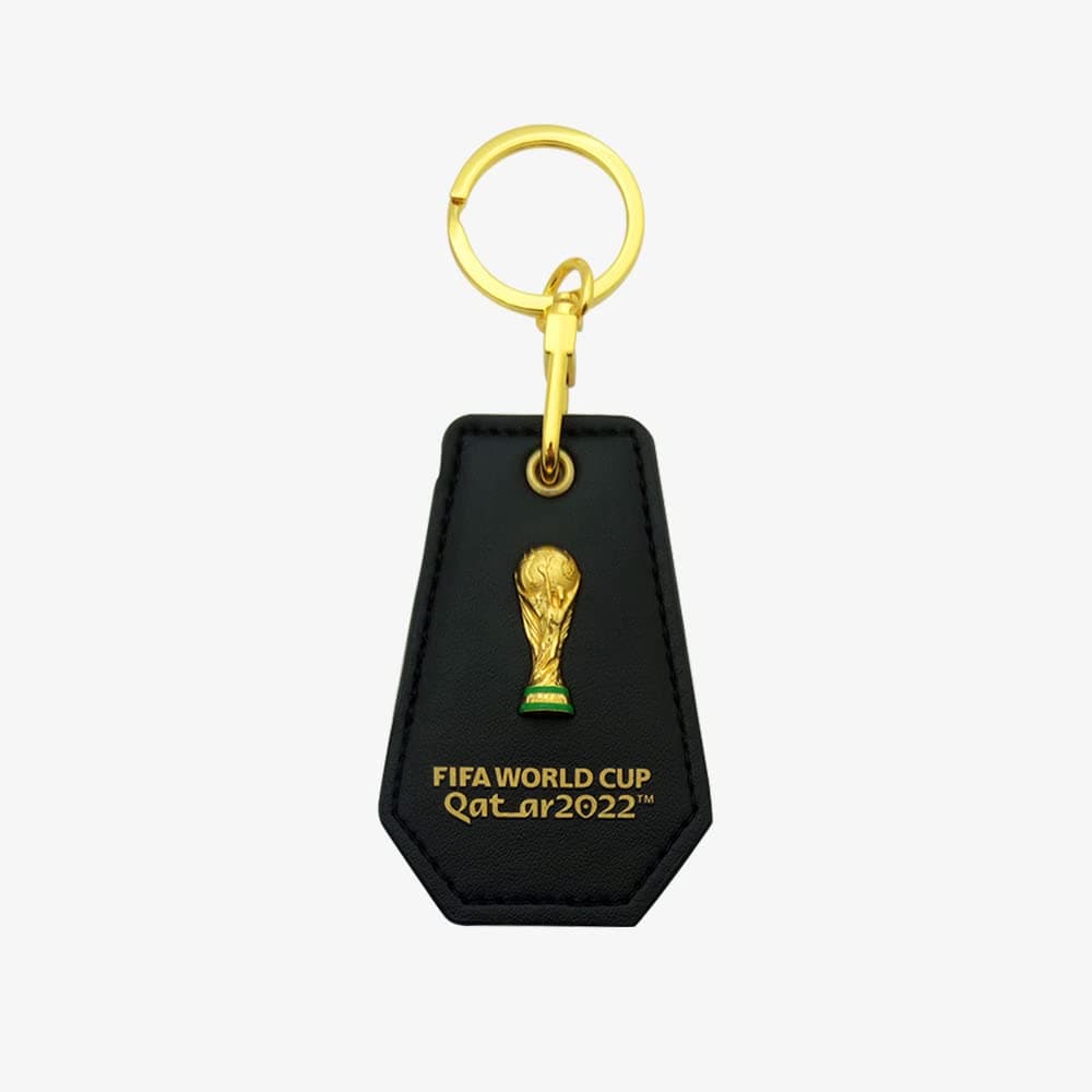 2022 FIFA WORLD CUP QATAR 2D Trophy Keychain with Bottle Opener - Own a Collectible Version of World Soccer's Biggest Prize, Black, One size