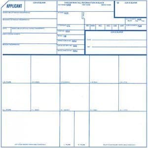 Official Fingerprint Cards, Applicant FD-258, 5 Pack