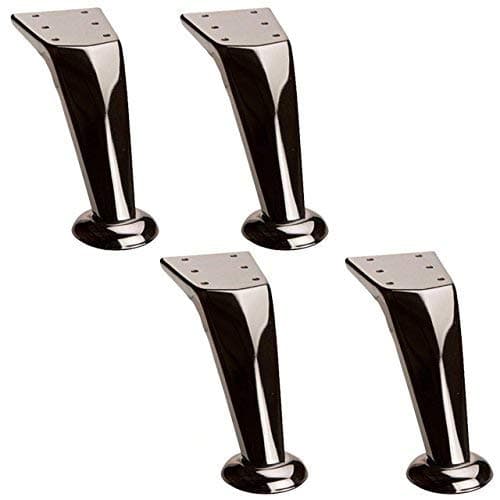 Inadam Products 4 x CHROME FURNITURE METAL LEGS ROUND FEET FOR SOFAS, CHAIRS, STOOLS, CABINETS, UNITS (Silver) …