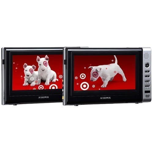 Audiovox PVS72901 9 Inch Twin DVD Dual Player-Play Same/2 Differrent Movies With Screen Power