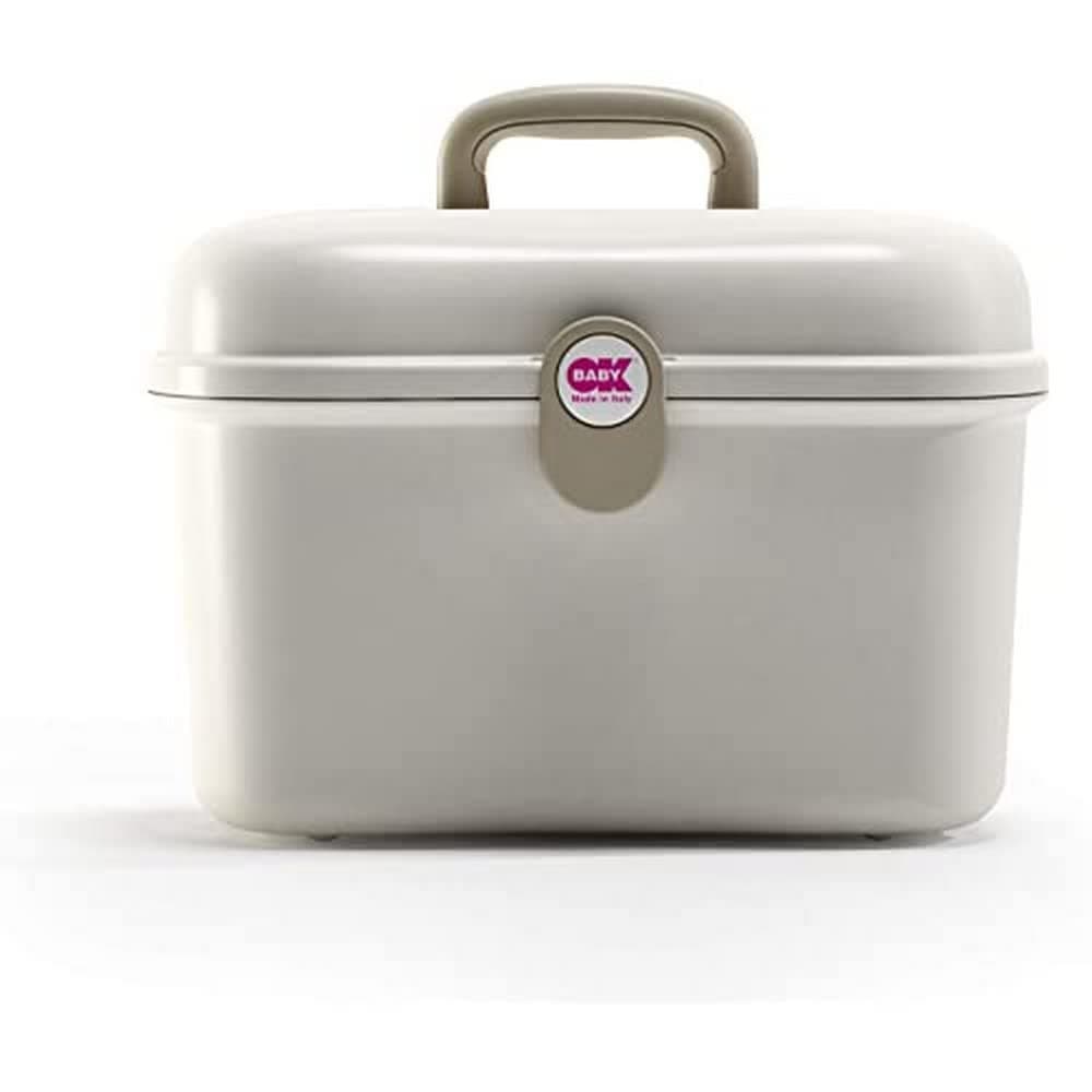 OKBaby Beauty Care Carrying Case Baby Changing and Bath Box, Ivory