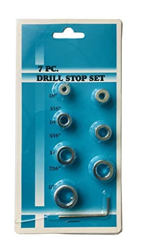 LLDSIMEX Drill Stop Bit Collar 7PCS Set 1/8"-1/2" with Allen Wrench