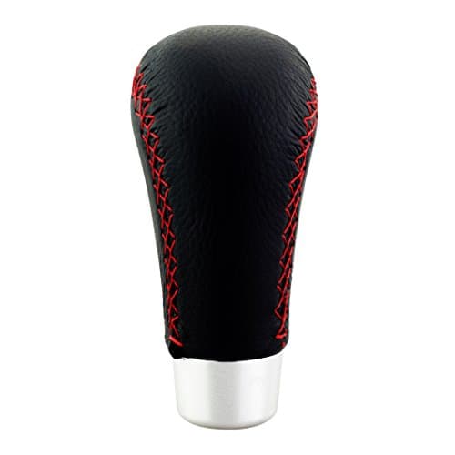 Mavota Automatic Shift Knob Aluminium & Leather Manual Shifter Knob 5 Speed 3 Adapters(8Mm, 10Mm, 12Mm) Kit Most Manual/Automatic Cars