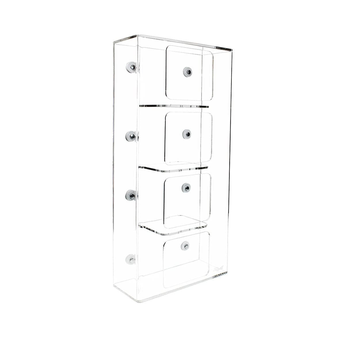 TrippNT 50953 Clear Acrylic Quadruple Side Loading Glove Box Holder, Magnet Mount, 10" Width x 20" Height x 4" Depth