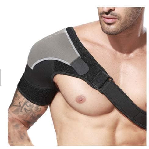 Shoulder Brace Sleeve - Adjustable Velcro Compression Harness - Posture Support for Men and Women - Tendinitis, Tennis Elbow, Torn Rotator Cuff Pain Relief - Bundle with Ice Pack by Aofeite