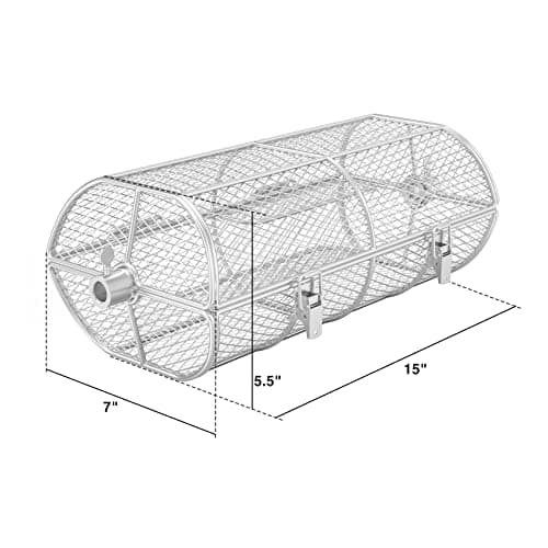 only fire Universal Stainless Steel Rotisserie Grill Peanut Beans French Fries Basket Fits for Any Gas Grill