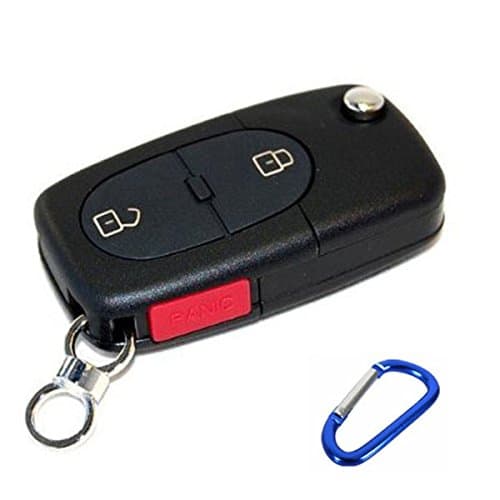 Lzki Flip Remote Key Shell fit for Audi A3 A4 S4 Uncut Fob Case 3 Button Panic