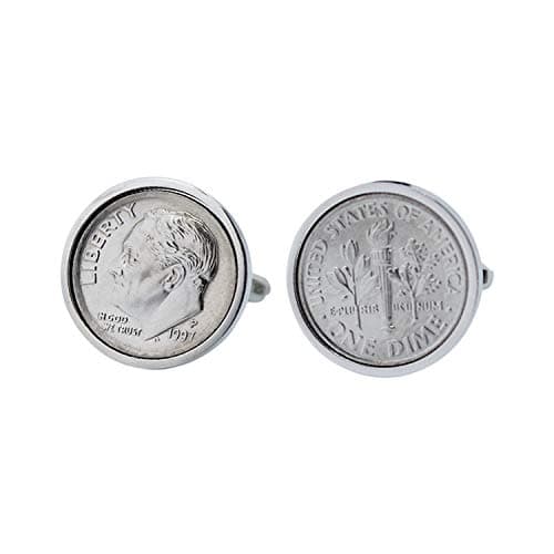 Worldcoincufflinks Cufflinks Rhodium plated 23rd Birthday US 1997 Genuine Coin Cufflinks