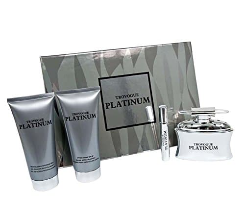Platinum Eau De Toilette Luxury Gift Set for Men (Body Lotion, Shower Gel, Perfume) Long-Lasting, High Quality Designer Fragrance, 3.4 fl. oz./100 ml, 4 Count