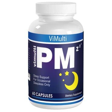 ViMulti PM Natural Sleep Aid Supports Normal Sleep Patterns, Continuous Sleep, Helps Control and Reduce Appetite and Supports Natural Stress Reduction with no Hangover Feeling. 5-HTP GABA