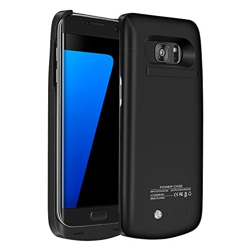 Galaxy S7 Edge Battery Case,Accerzone External Rechargeable Power Bank 5200mAh Protective Portable Slim Backup Charging Case with Kickstand for Samsung Galaxy S7 Edge(Not for S7) (Black)