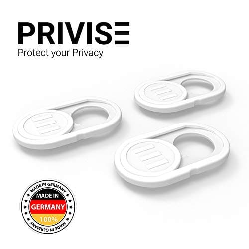 PriviseWebcam Cover | The Original Sliding Webcam Cover | Computer Security Products | Phone, Tablet & Laptop Camera Cover | Black or White | 3 Pack