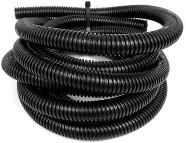 3/4" X 100 ft Split Wire Loom Flex-Guard Convoluted Tubing – Protective Split Cable Sleeves for Automotive Home Industrial Electrical Wires – Chemical Resistant Cable Conduit – Black