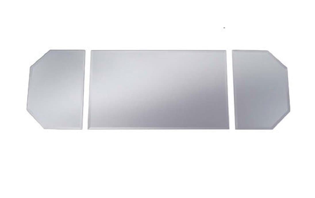 Mirrored Glass Table Runner (3 Piece Set), 36"x12" Beveled