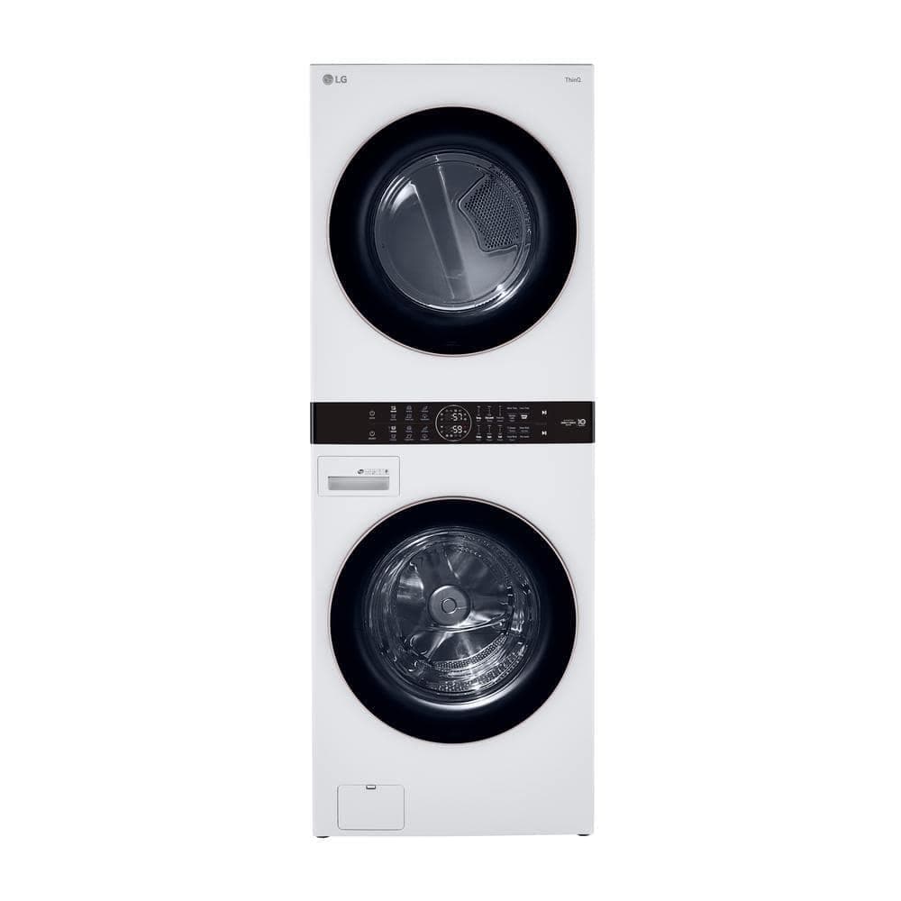 LG WKE100HWA WashTower Stacked Smart Laundry Center 4.5 Cu.Ft. Front Load Washer & 7.4 Cu.Ft. Electric Dryer in White