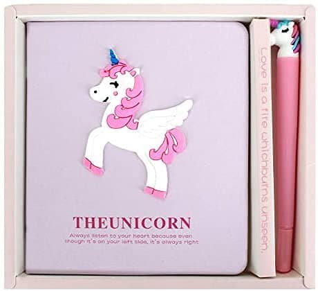 Livsmart Beautiful Unicorn/Flamingo Water Cover Notebook Diary/Water Filled Diary with Giltter (1pcs)(Random Design Will BE Send)