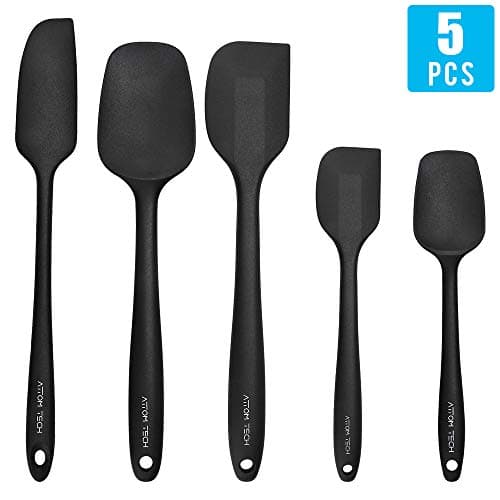 Food Grade Silicone Spatula Set, High Temperature and Heat Resistant Spatulas, Dish-wash Safe, Rubber Kitchen Spatulas, Non-stick with Stainless Steel Core, for Baking, Cooking, Scraping (Set of 5)
