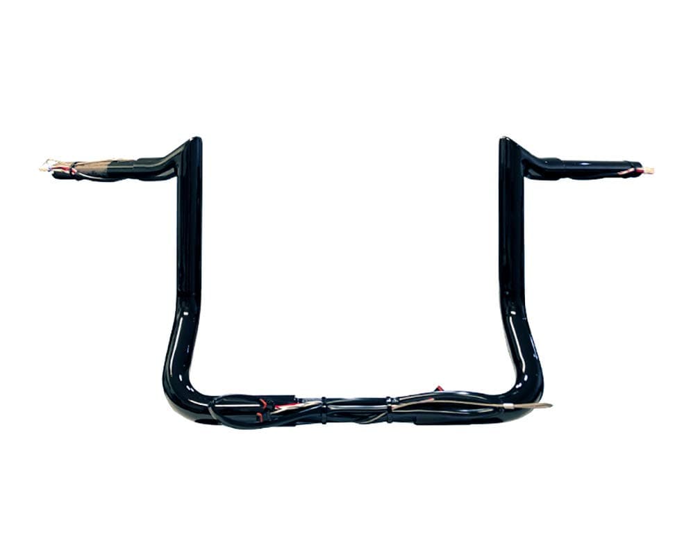 Dominator Industries 1 1/4" PRE-WIRED 10" Meathook Bar Ape Hanger Handlebar Compatible With 2014-2023 Harley-Davidson Bagger Touring Electra & Street Glide, Special, Ultra Limited, low (Black)