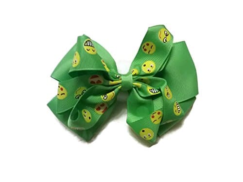 Cute Emoji Hair Bow (Lime Green)