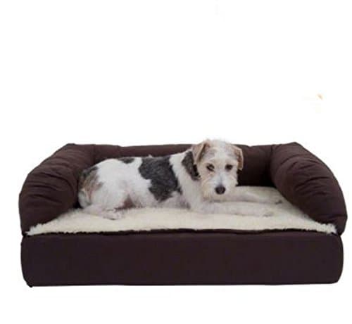 Brown & Beige Memory Foam Orthopaedic Dog Bed - Perfect & Comfortbale Sofa Bed For Senior Dogs (90 x 60 x 30 cm (L x W x H))