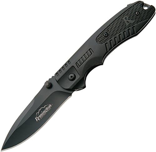 Remington Cutlery R11603 R51 Assisted Opener Folding Knife with Black Oxide Finish Drop Point Blade, 4 1/2-Inch, Black