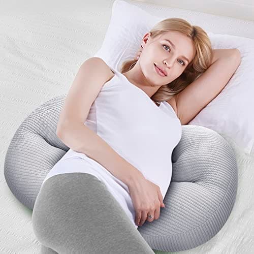 JIAHG Wedge Maternity Pillow, U-shaped Pregnancy Pillow, Soft Pregnant Women Side Sleeper Pillow Belly Lumber Abdominal Support Cushion Multifunctional Sleeping Pillow for Pregnant Mommy Elderly