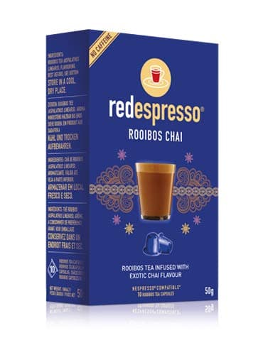 Red Espresso - Chai Rooibos Tea Pods (10 capsules), Nespresso Compatible, 100% Natural, Vegan, Gluten Free, No Added Sugar