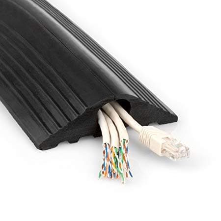 Greenbrook Black PVC Rubber Cable Tidy Floor Cover Protector Trunking 64 x 11mm. Choose Your Length (2m)