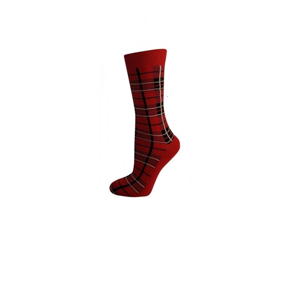 Ladies Womens Red Tartan Red Check socks