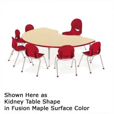 4000 Series 66" x 60" Kidney Classroom Table Tabletop Color: Grey Nebula, Tabletop Edging Finish: Cucumber