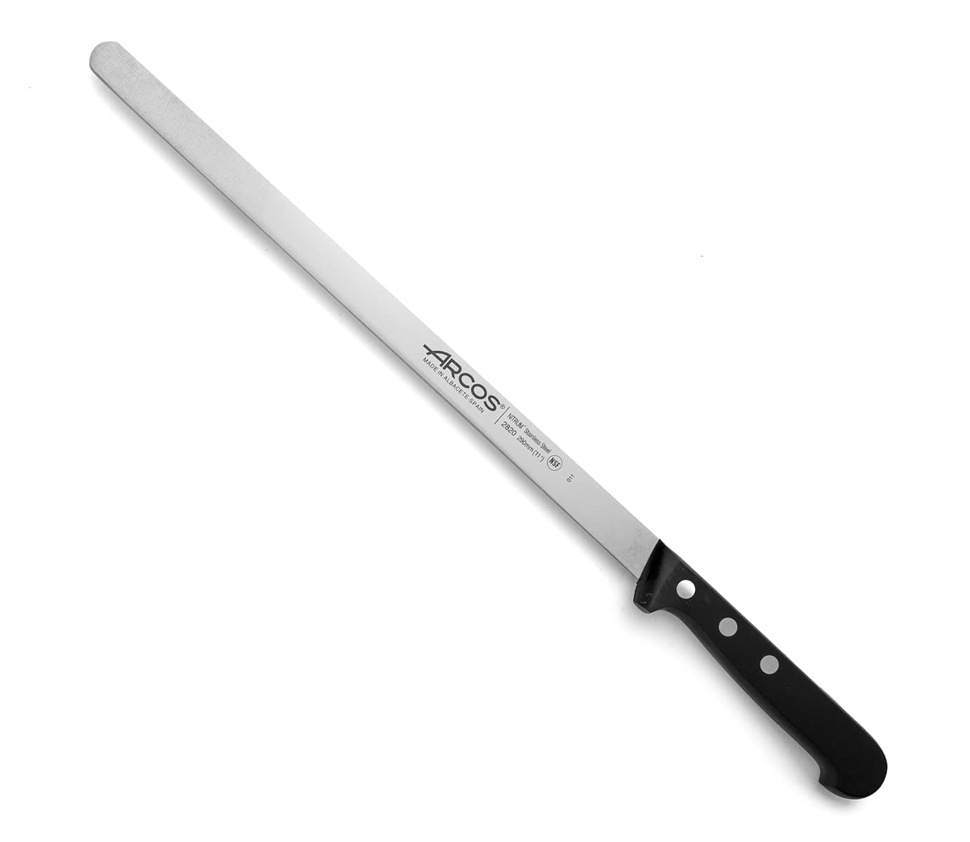 Slicing/Ham Knife 11 Inches Nitrum Stainless Steel Blade with Polyoxymethylene (POM) Black Handle. High-Usable & Lasting. Everyday Use Design. Highly Resistant.