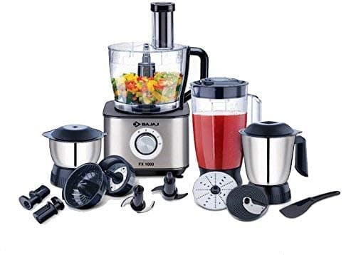 FX-1000 1000 Watts Food Processor, Silver, Black