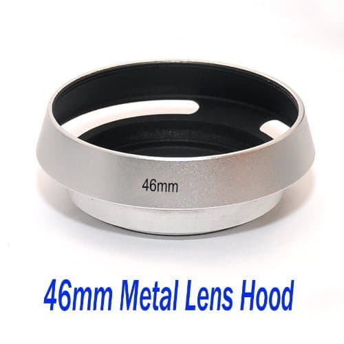 EasyFoto 46mm Silver/ Chrome Curved Vented Metal Lens hood for Leica, Contax Zeiss, Voigtlander Lens