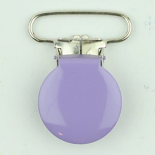 10 Dark Lavender (B28) Enamel/Enameled Round Face 1" Suspender Clips with Rectangle Inserts for Binky/Paci/Pacifier/Dummy/Bib/Toy Holder Clips