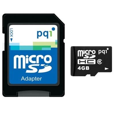 pqi 4GB Class 6 microSDHC Memory Card w/SD Adapter