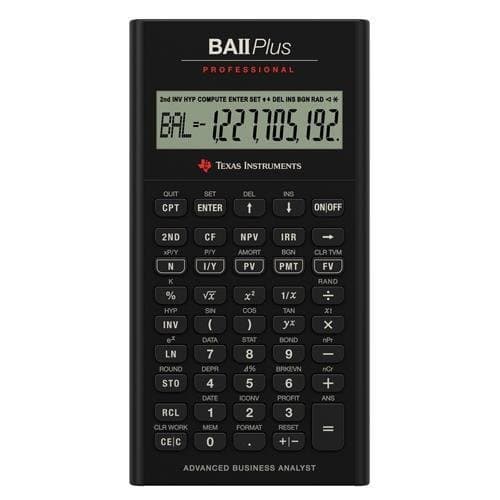 TI BA Plus Professional Financial Calculator - 10 Character(s) - LCD - Battery Powered IIBAPRO/CLM/4L1/A