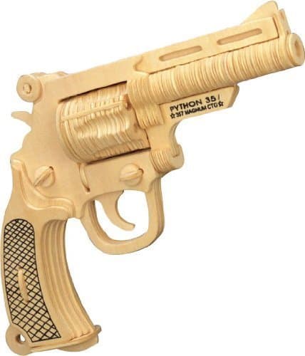 S&W M19 Bulldog 3D Wooden DIY Jigsaw Puzzle - Paint Arts and Crafts Gifts for Kids and Adults …