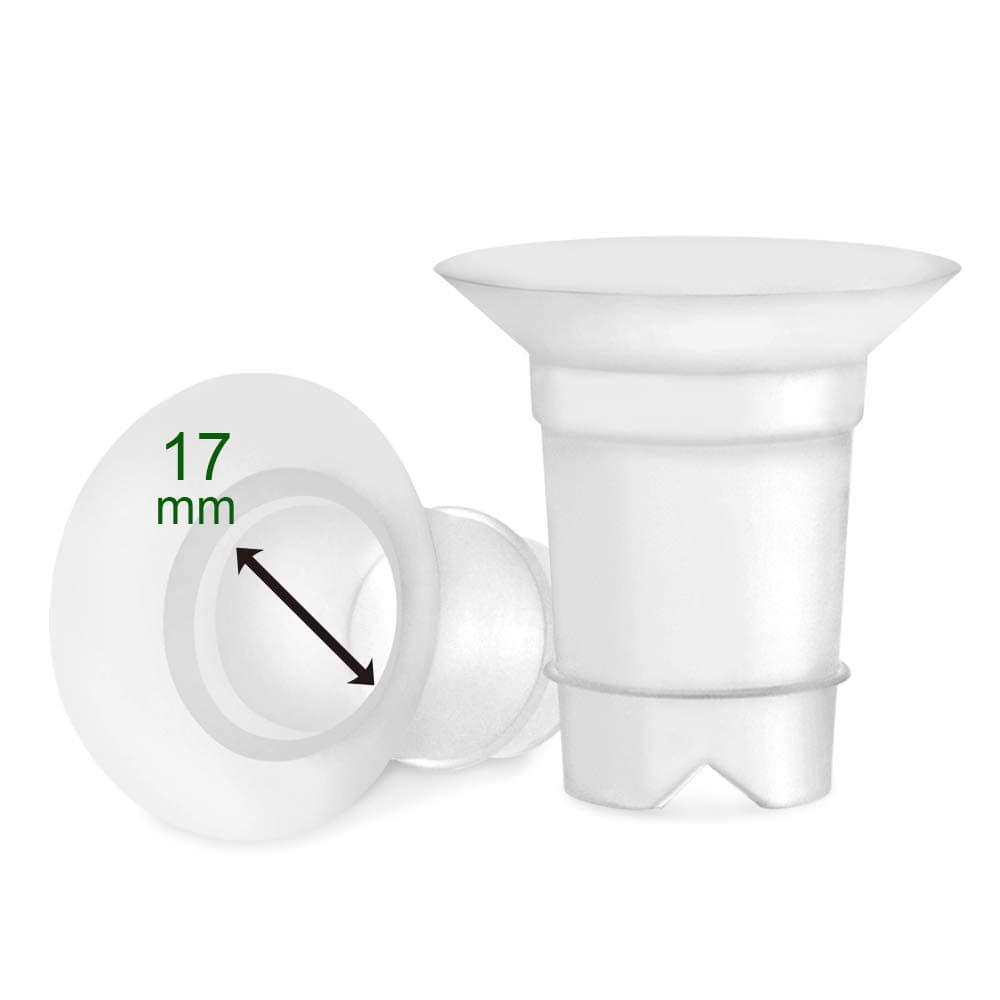 Maymom Flange Insert for 17mm Freemie 25mm Collection Cups, 2 Each (Translucent)