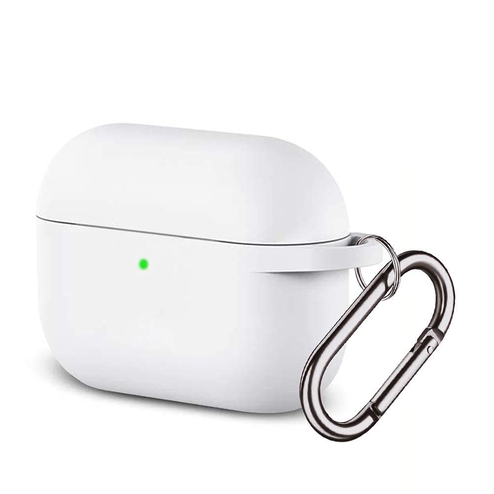 Protective Case Cover Compatible with Airpods Pro Charging Case,Visible Front LED Soft Slim Silicone Headphone Case with Anti-Lost Carabiner for The Air pods Pro/3