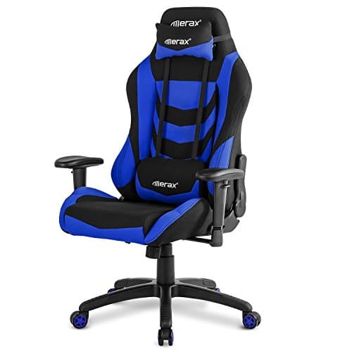Merax Racing Style Office Chair Gaming Ergonomic with Adjustable Armrests Home Office Computer Chair (Blue)
