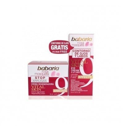 Babaria Vital Skin Rosa Mosqueta. Regenerating Face Cream 9 Effects 50 ml + Eye and Lips Cream 15ml