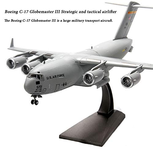 Terebo 1/200 Scale Military Model USAF C-17 Globemaster III Tactical Transport Aircraft Diecast Metal Plane Model Toy