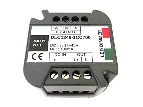 Dalcnet Easy LED Fader Dimmer Driver DC 12V - 48V DC 700mA Dimmable with N.O. DLC1248-1CC700 Button