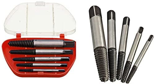 Pindia 5 Pcs Screw Extractor Drill Bits Set, Guide Broken Damaged Bolt Remover Tool Kit Set (3-9 MM)