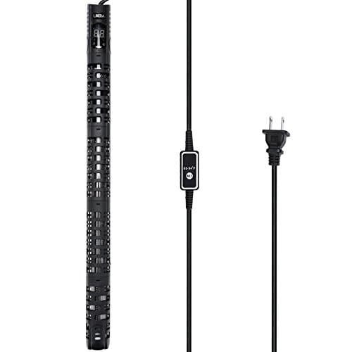 Lineba 400 Watt Submersible Aquarium Heater Anti-Explosion LED Temperature Readout External Temp Controller Protective Sleeve and Suction Cup 53-93 Gallon